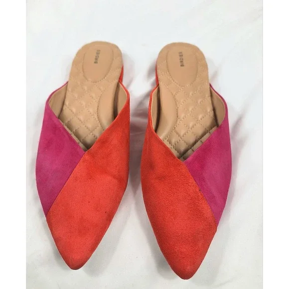Birdies The Swan Slides Flats in‎ Fruit Punch Leather Pointed Toe Mule Size 9 - Picture 2 of 7